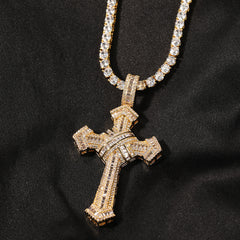 Ice Stone White Gold Plated Iced Cross