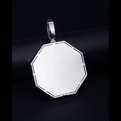 Ice Stone Custom Octagon Name Plate Necklace Gold