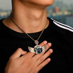 Ice Stone Personalized Photo Memory Pendant Necklace