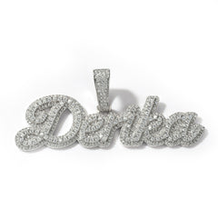 Ice Stone Street Women Baguette Custom Name Necklace