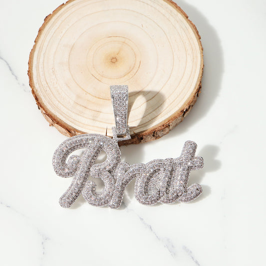Ice Stone Street Women Baguette Custom Name Necklace