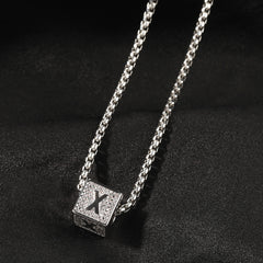 Ice Stone Fashion Initial Letter Pendant Necklace