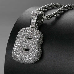 Ice Stone Luxury Bubble Letter Name Necklace