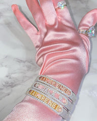 Ice Stone Custom Alphabet Initial Gold Name Bangle