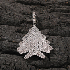 Ice Stone Full Diamond Christmas Tree Pendant Necklace