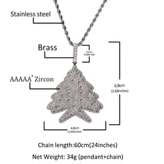 Ice Stone Full Diamond Christmas Tree Pendant Necklace