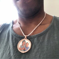 Ice Stone Custom Iced Out Photo Crown Pendant Necklace