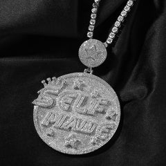 Ice Stone Fashion Letter SELFMADE Iced Out Pendant Necklace