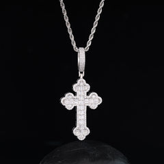 Ice Stone Micro Pave Iced Out CZ Cross Necklace