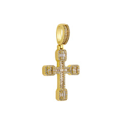Ice Stone 5A CZ Baguette Diamond Cross Necklace