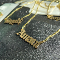 Ice Stone High Quality 14K Gold Plated Custom Name Necklace