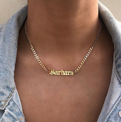 Ice Stone High Quality 14K Gold Plated Custom Name Necklace