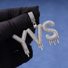 Ice Stone Iced Out Icicle Letter Custom Name Pendant Necklace