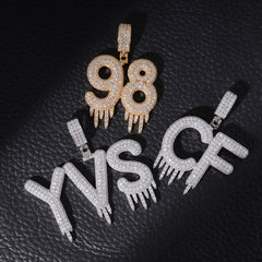 Ice Stone Iced Out Icicle Letter Custom Name Pendant Necklace