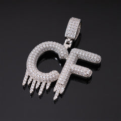 Ice Stone Iced Out Icicle Letter Custom Name Pendant Necklace
