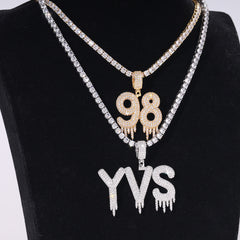 Ice Stone Iced Out Icicle Letter Custom Name Pendant Necklace