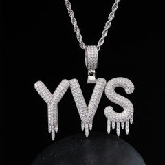 Ice Stone Iced Out Icicle Letter Custom Name Pendant Necklace