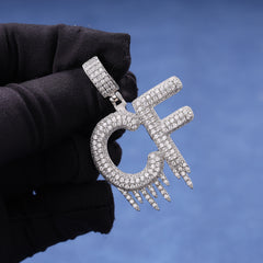 Ice Stone Iced Out Icicle Letter Custom Name Pendant Necklace