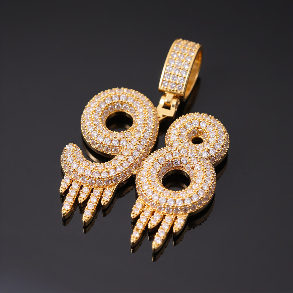 Ice Stone Iced Out Icicle Letter Custom Name Pendant Necklace