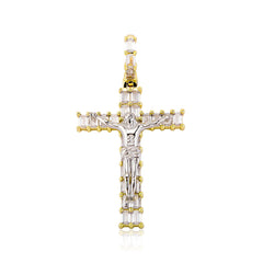 Ice Stone Iced Out Baguette Cross Necklace