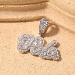 Ice Stone Custom Integrated Heart Name Pendant Necklace