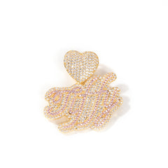 Ice Stone Custom Integrated Heart Name Pendant Necklace