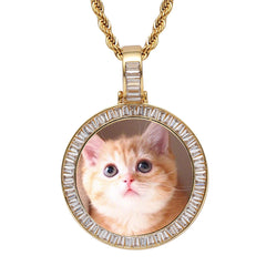 Ice Stone Custom Memory Photo Pendant Necklace