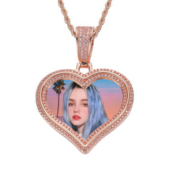 Ice Stone Custom Memory Photo Pendant Necklace