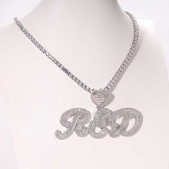 Ice Stone Gold Baguette Custom Name Necklace