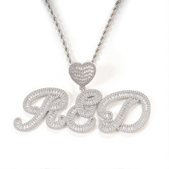 Ice Stone Gold Baguette Custom Name Necklace