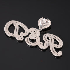 Ice Stone Gold Baguette Custom Name Necklace