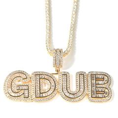 Ice Stone Hip Hop Custom Drip Iced Out Initial Pendant Necklace