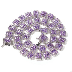 Ice Stone Purple Custom Brush Letter Necklace