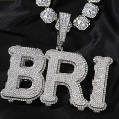 Ice Stone Big Custom Name Iced Out Pendant Necklace   1/2