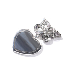 Ice Stone Heart Butterfly Photo Pendant Necklace