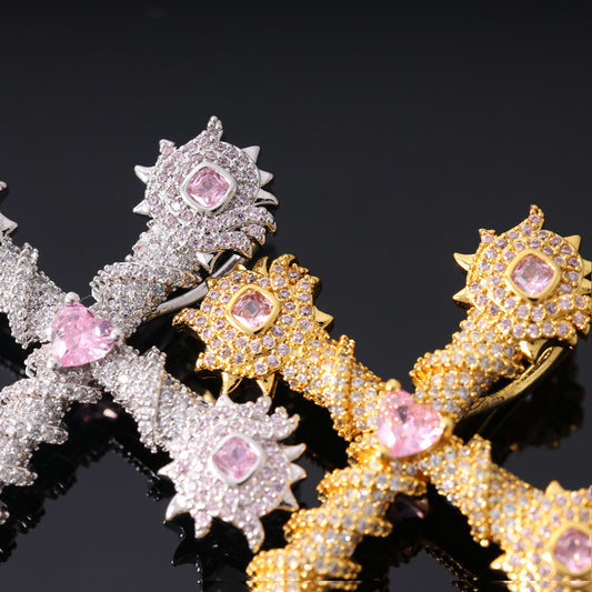 Ice Stone Hip Hop Jesus Cross Necklace