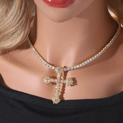 Ice Stone Hip Hop Jesus Cross Necklace