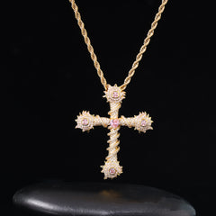 Ice Stone Hip Hop Jesus Cross Necklace
