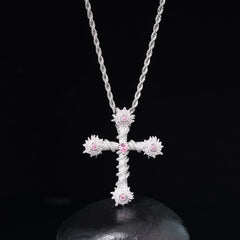 Ice Stone Hip Hop Jesus Cross Necklace