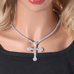 Ice Stone Hip Hop Jesus Cross Necklace