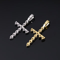 Ice Stone Heart Cut Diamond Cross Necklace