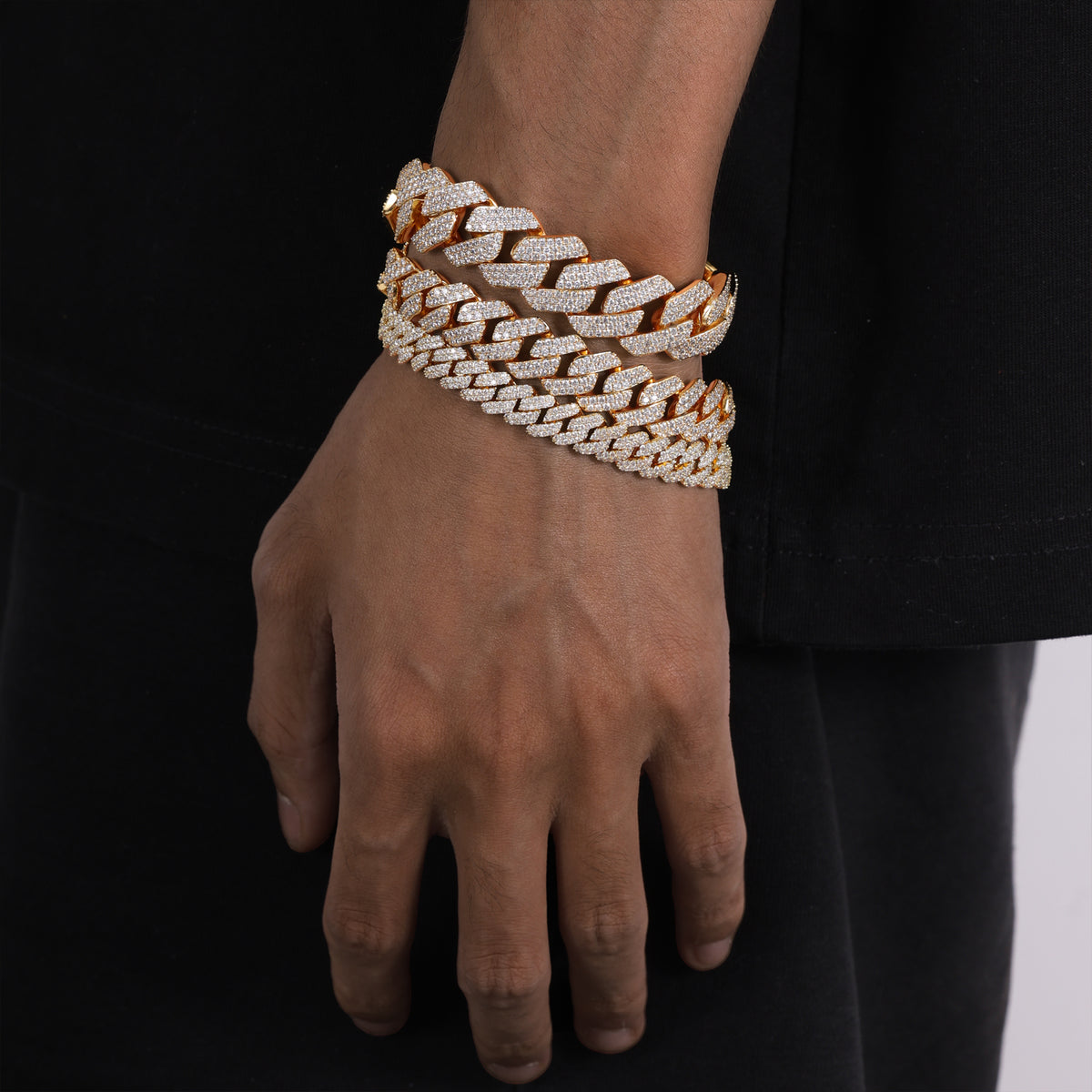 Ice Stone Necklace & Bracelet Combo (6mm–18mm)