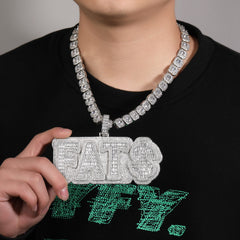 Ice Stone Iced Out Custom Name Logo Pendant