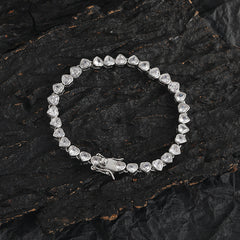 Ice Stone Heart CZ Tennis Necklace Bracelet