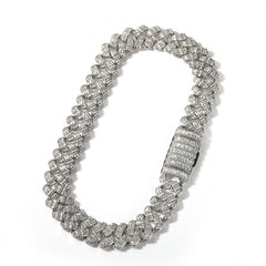 Ice Stone 19mm 3-Row Cuban Necklace Bracelet