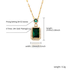 Ice Stone Personalized Gold Silver Green Zircon Necklace
