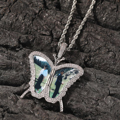 Ice Stone DIY Custom Butterfly Photo Necklace