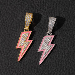 Ice Stone Luminous Lightning Pendant Necklace Women