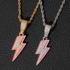 Ice Stone Luminous Lightning Pendant Necklace Women