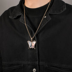 Ice Stone DIY Custom Butterfly Photo Necklace